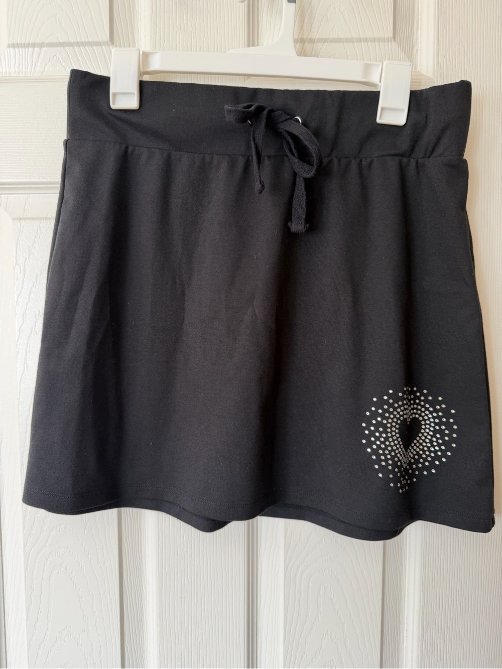 wild fable Black Mini Skirt with Drawstring and Silver Stud Heart